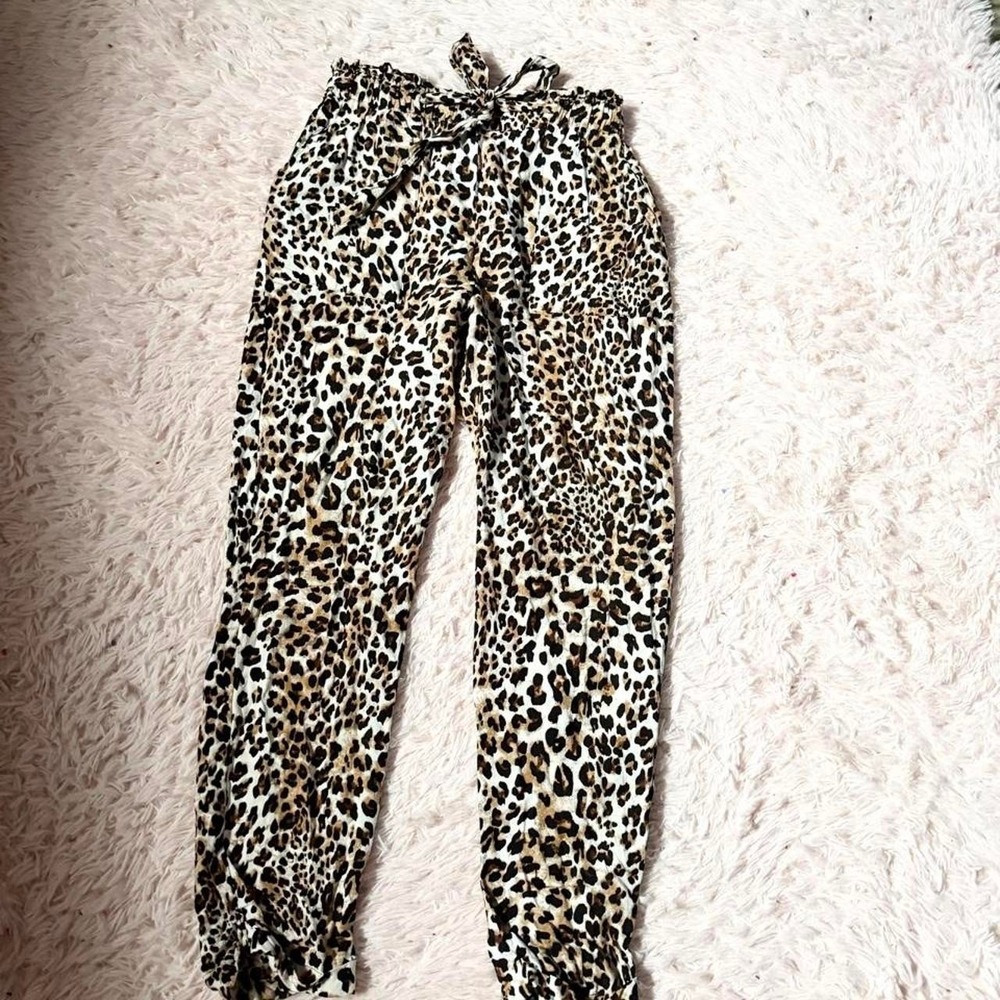 Leopard Animal Print Boutique Trashy Y2K Jersey Shore Paper Bag Pants Womens XS